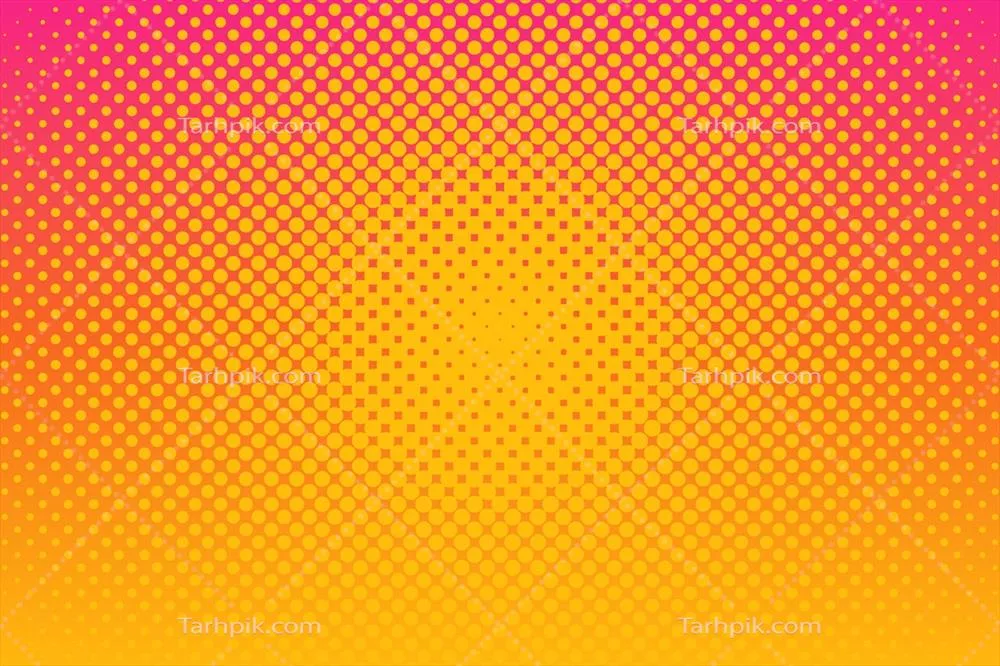 وکتور پس‌زمینه پاپ آرت صورتی-زرد با نقاط هالفتون در سبک رترو