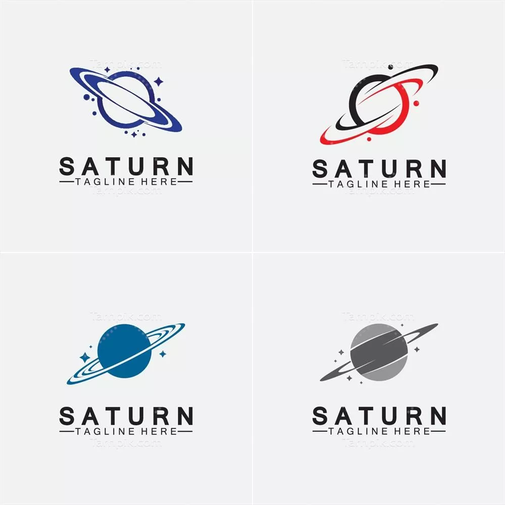 طراحی و تصویرسازی وکتور لوگو سیاره زحل با زیبایی منحصر به فرد