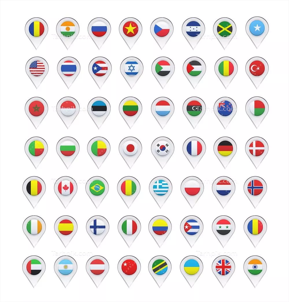 وکتور طراحی بردار پرچم جمع آوری اشاره گر برای پروژه های گرافیکی