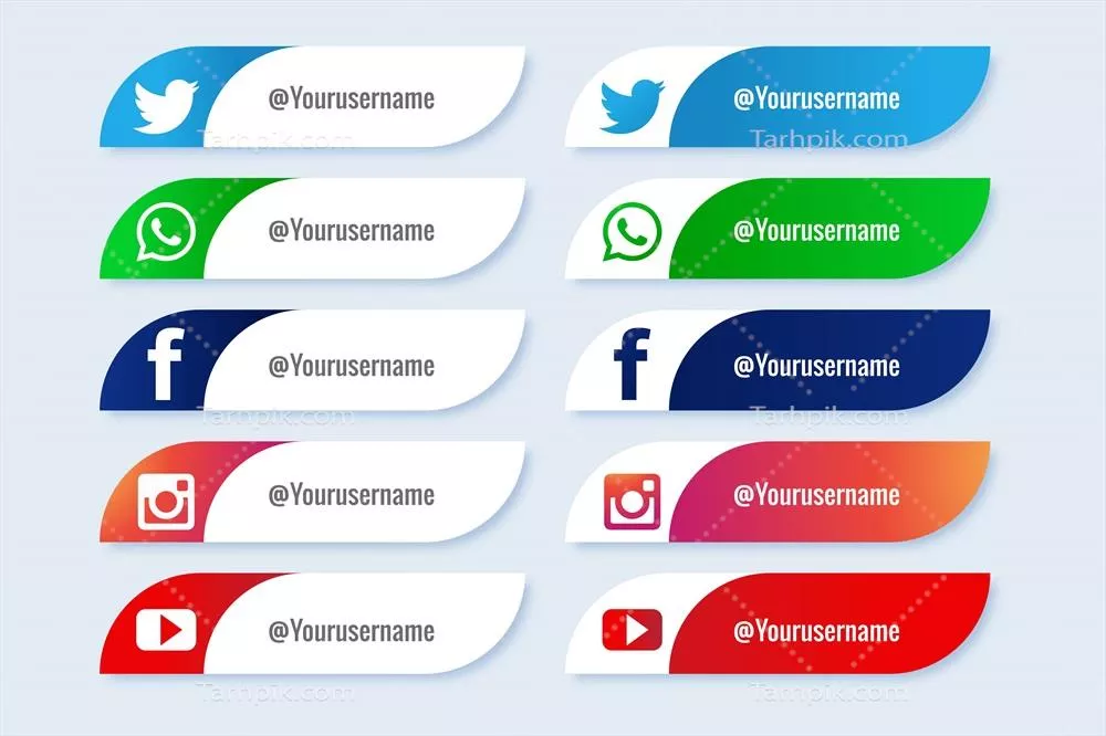 وکتور آیکون‌های خلاقانه و جذاب شبکه‌های اجتماعی برای کارتی حرفه‌ای