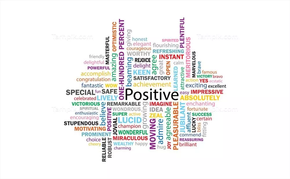 وکتور تفکر مثبت: ۹۹ کلمه برای ارتباط مؤثر و تأیید در زندگی روزمره