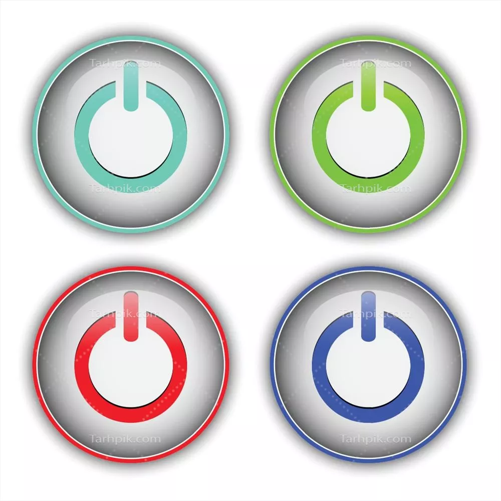 تصویر وکتور از دکمههای پاور: طراحی مدرن و جذاب