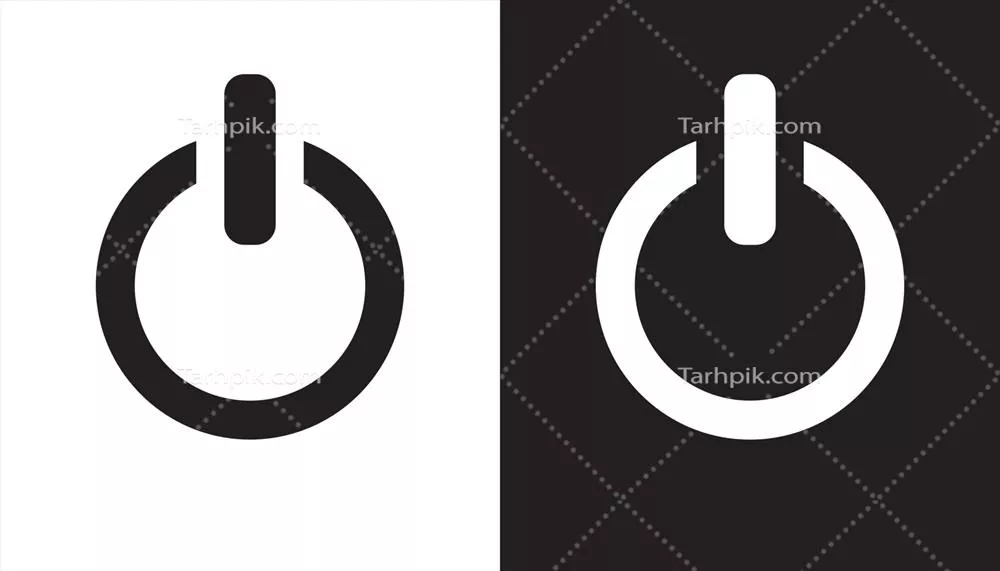 آیکون قدرت و نماد انرژی با طراحی وکتور بر روی پسزمینه سفید