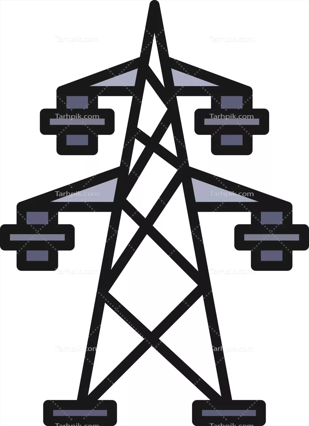 وکتور عکس زیبای خطوط برق که آسمان را پر کرده است