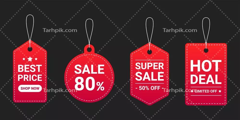 مجموعه برچسب قیمت برای فروش با طراحی های متنوع و گرافیک وکتور