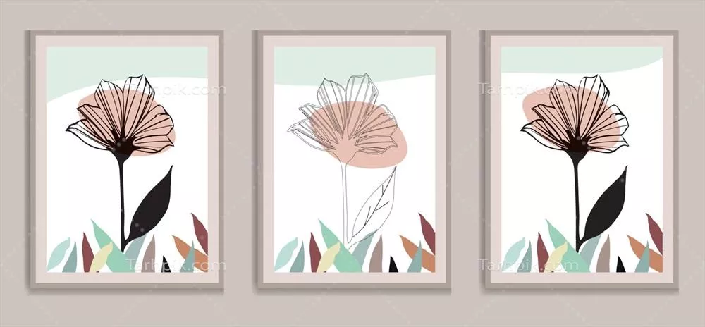 وکتور هنر دیواری مینیمالیستی قابل چاپ برای اتاق خواب و نشیمن