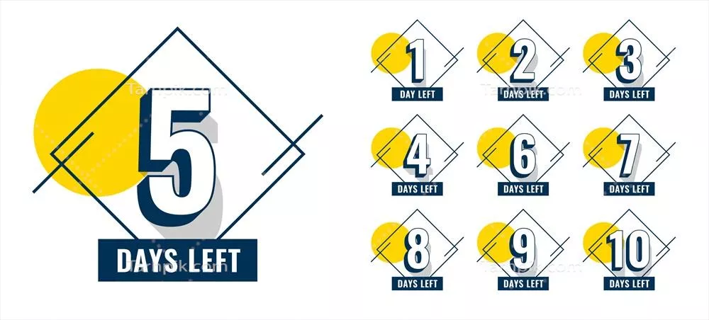 طراحی بنر وکتور برای تبلیغ شمارش معکوس روزهای باقیمانده