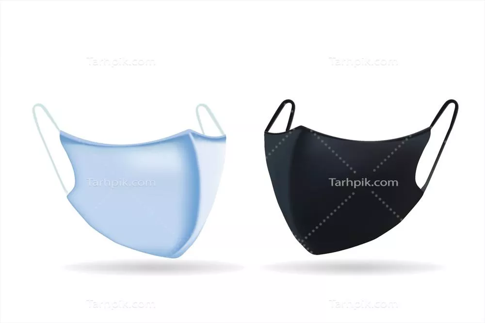 وکتور ماسک صورت حفاظتی برای مقابله با ویروس‌ها و بیماری‌های منتقل‌شده توسط قطرات معلق در هوا