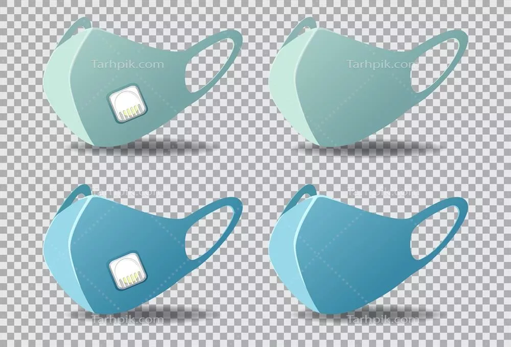 وکتور تجسم ایزوله از ماسک صورت محافظ در برابر آلودگی و بیماری