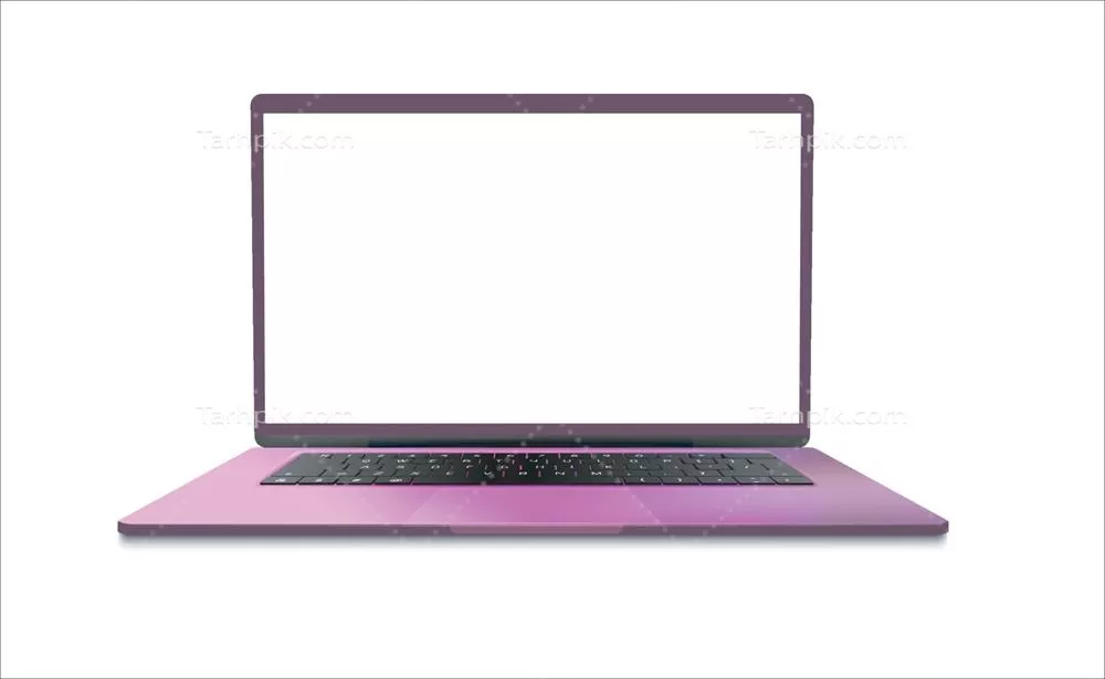 وکتور لپ تاپ بنفش با صفحه سفید: تکنولوژی مدرن در دستان شما