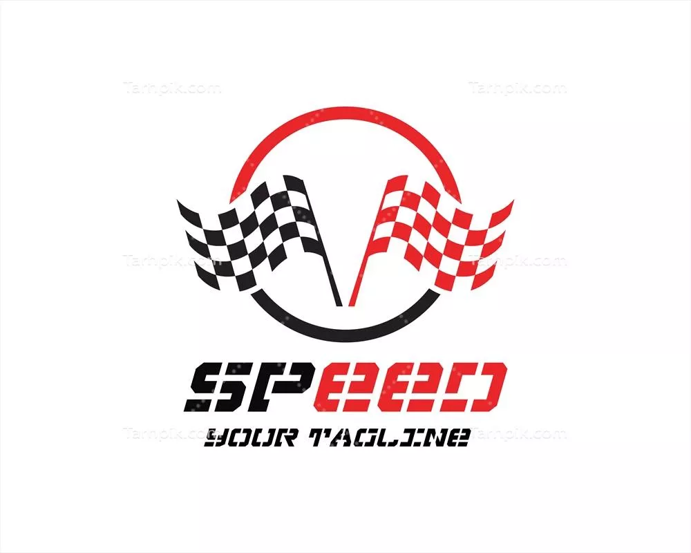 وکتور نماد طراحی ساده پرچم مسابقه به عنوان الگوی لوگو مسابقات