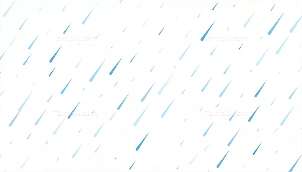 طرح وکتور بارش باران با قطرات آب بر روی پس زمینه سفید
