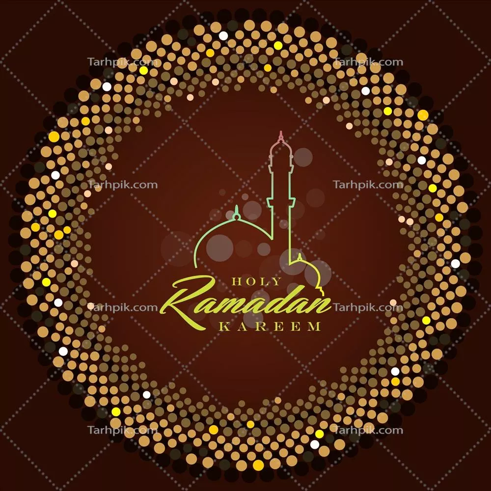 وکتور کارت تبریک رمضانی با پس زمینه اسلامی و الگوی عربی زیبا و جذاب