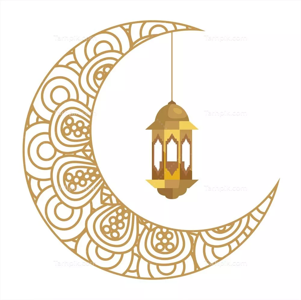 وکتور حاجی رمضان: فانوس آویخته با ماه هلالی طلایی و زیبایی های جشنواره