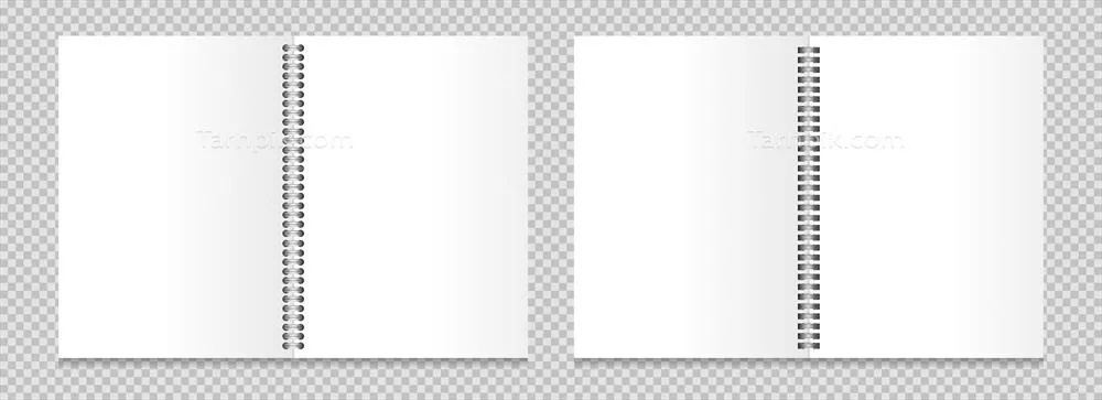 وکتور ست دفترچه فلزی واقع‌گرایانه با طراحی مدرن و خلاقانه