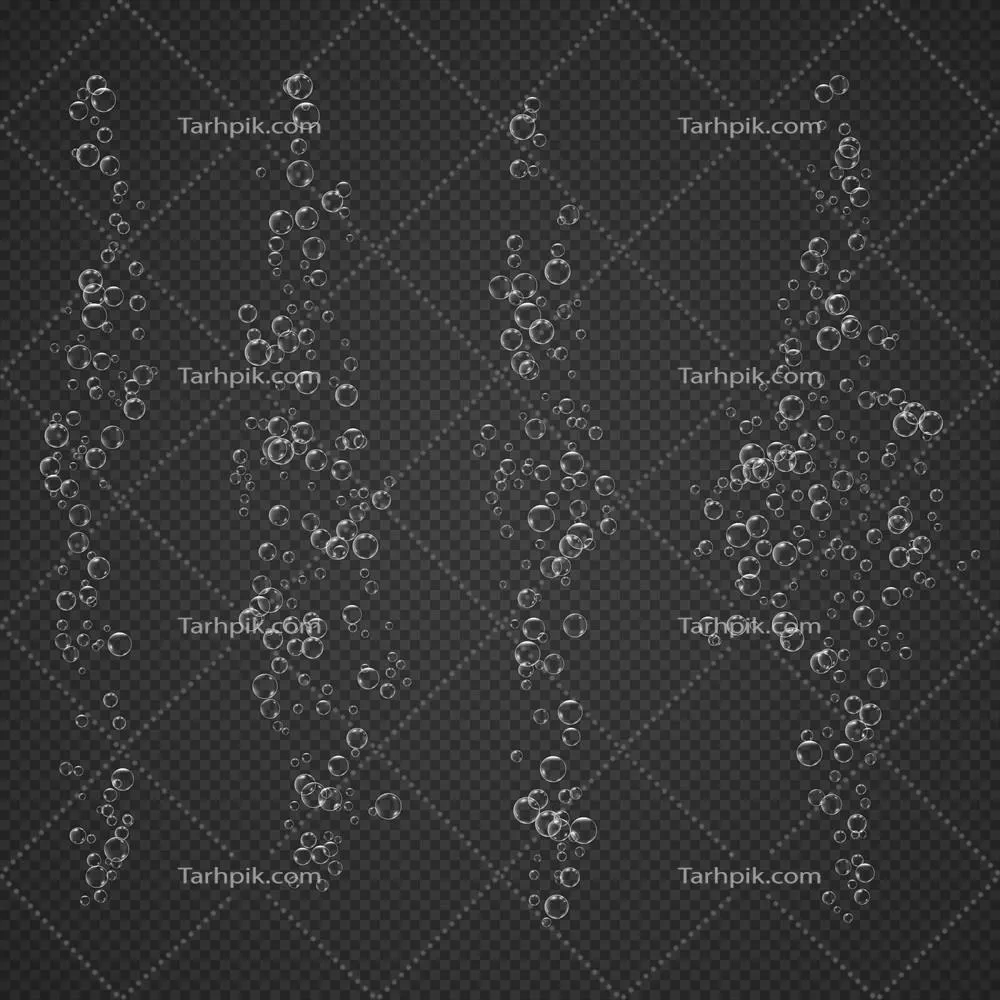 وکتور حبابهای هوایی واقعگرایانه در شیشه شامپاین روی پسزمینه شفاف