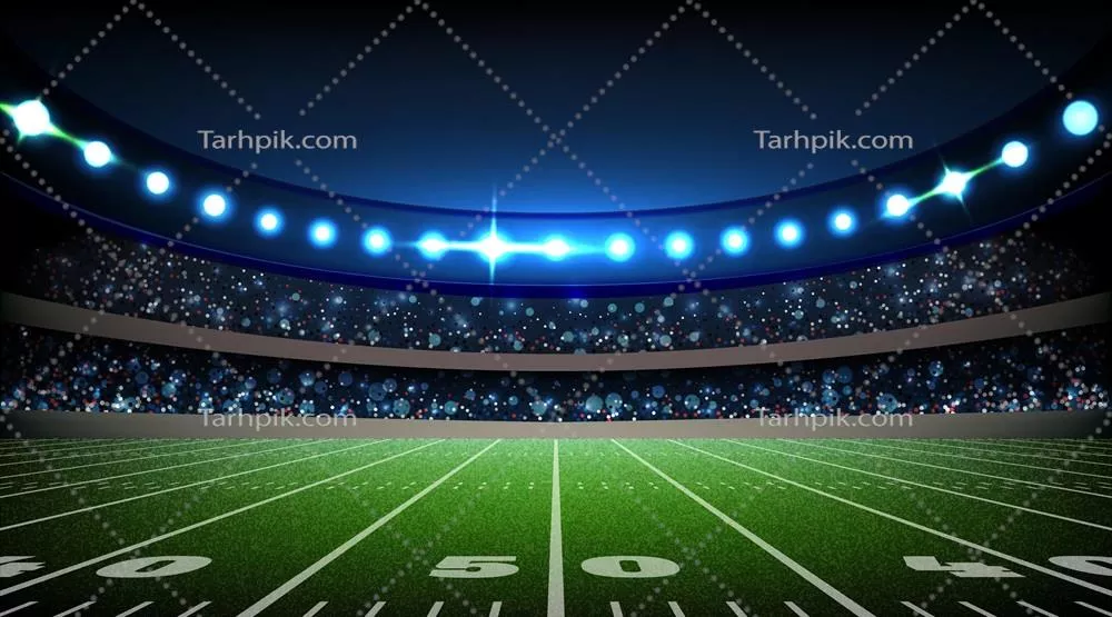 وکتور استادیوم فوتبال آمریکایی با طراحی واقع‌گرایانه و جزئیات دقیق