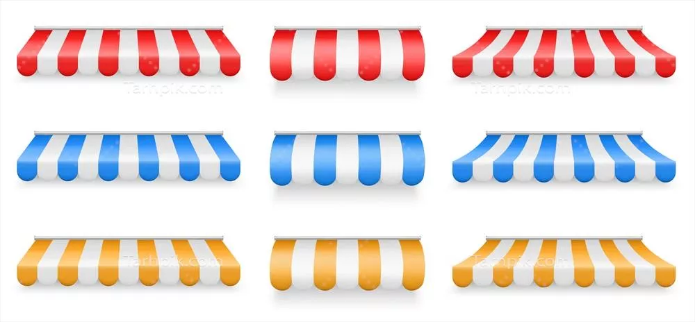 تصویر وکتور واقعگرایانه از سایبان با جزئیات بالا و طراحی خلاقانه