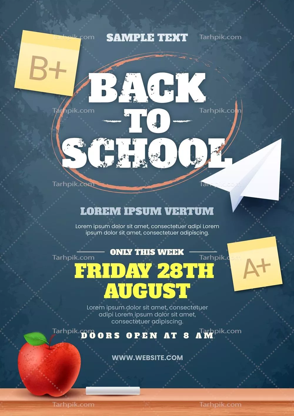 الگوی تبلیغاتی عمودی واقعی برای فروش بازگشت به مدرسه - وکتور