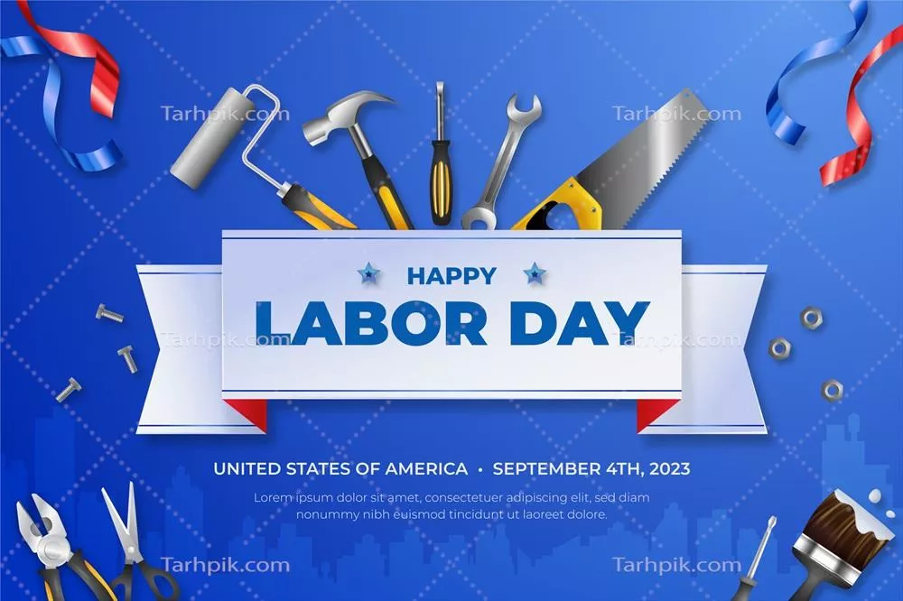 وکتور تصویر زمینه واقعی جشن روز کارگر ایالات متحده با جزئیات شگفت انگیز