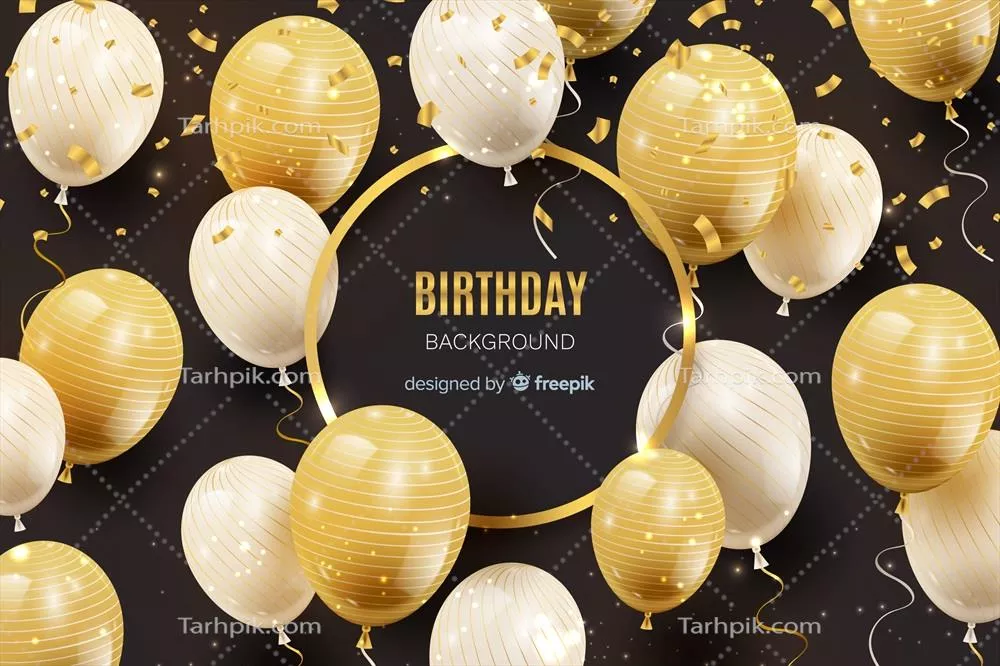 پسزمینه واقعگرایانه بادکنک تولد وکتور برای جشن ها