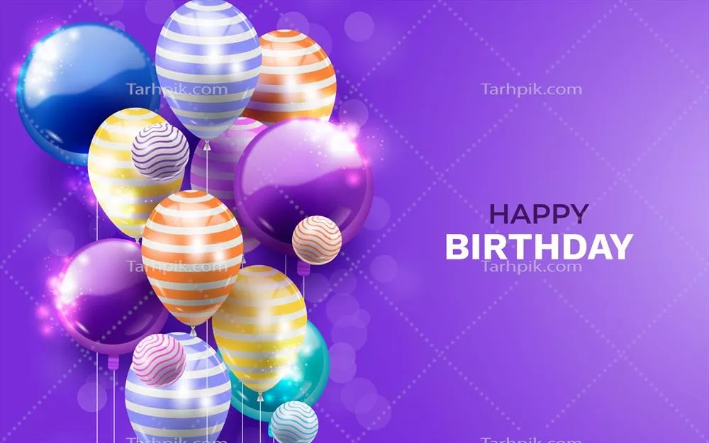 بکگراند وکتور واقعی از بادکنک های تولد برای طراحی های جذاب