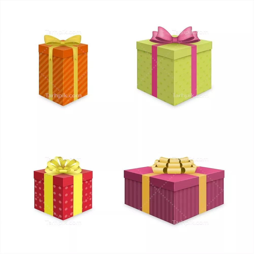 مجموعه واقعگرایانه هدایا کریسمس - طرح وکتور دیزاین شده