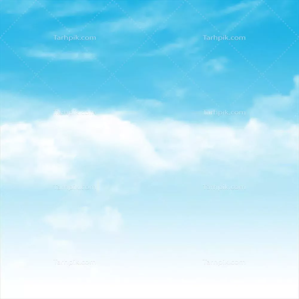 وکتور ابرهای واقعگرایانه در پسزمینه آسمان آبی