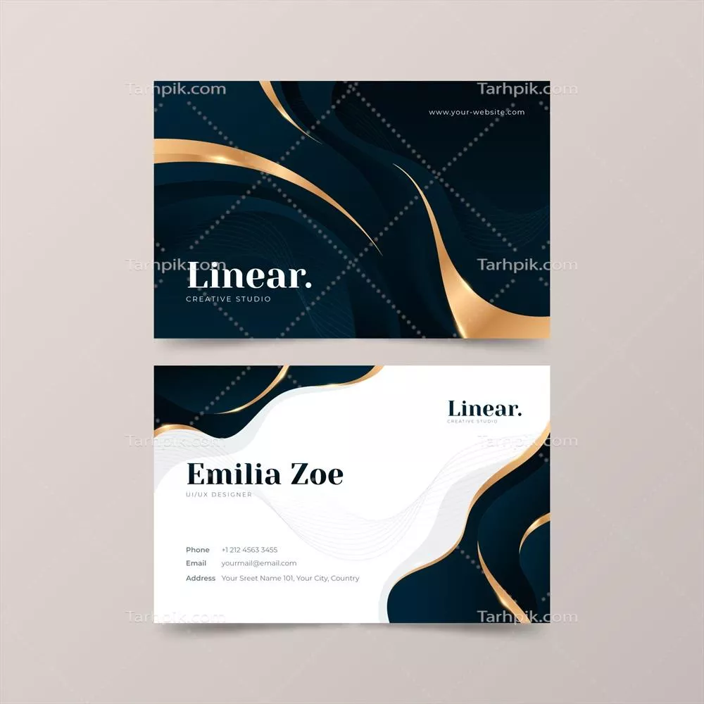 وکتور طراحی کارت ویزیت شیک و واقعگرایانه با جذابیتهای بصری