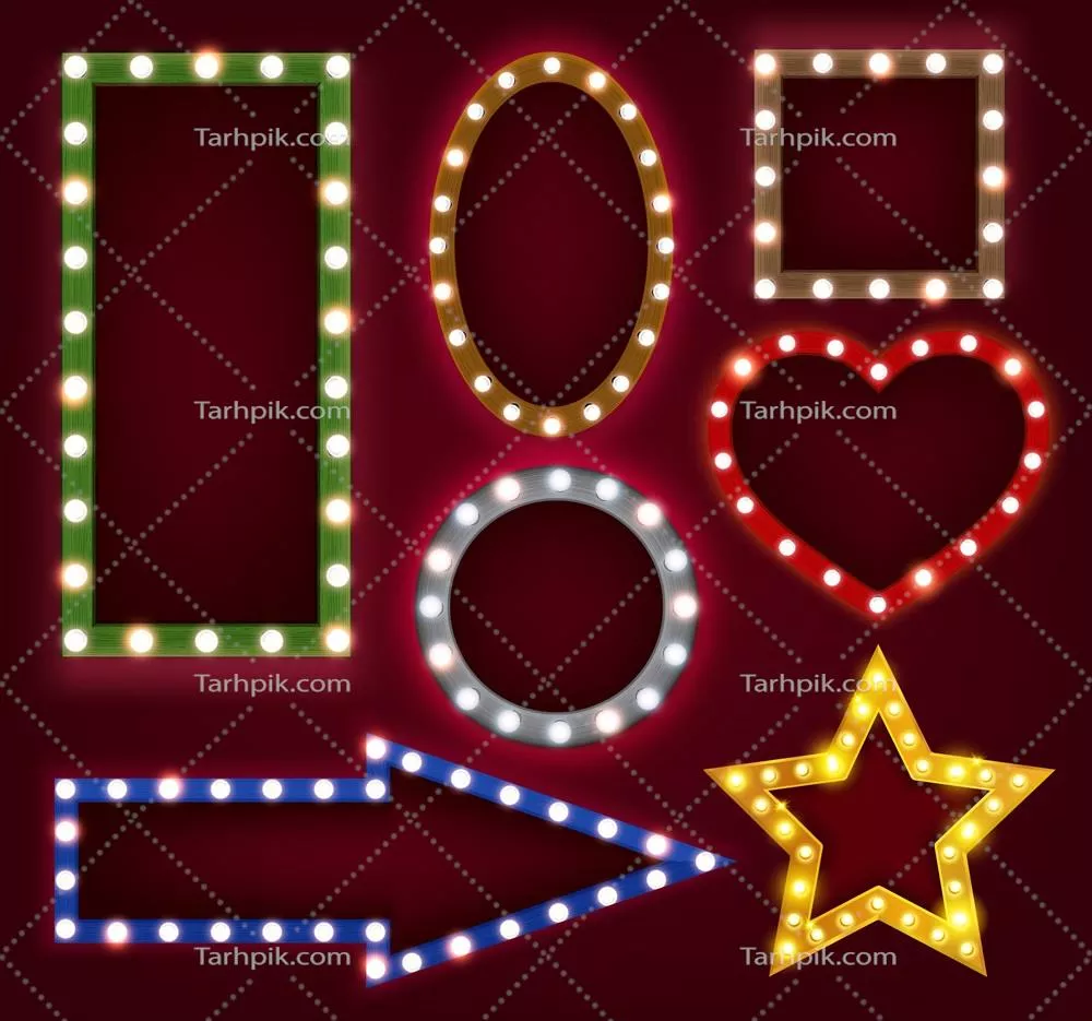 وکتور مجموعه کادرهای واقعگرایانه برای طراحی و گرافیک دیجیتال