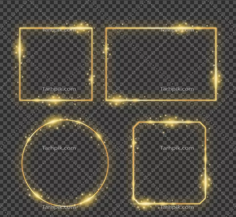 مجموعه وکتور قاب‌های طلایی واقع‌گرایانه برای طراحی‌های هنری