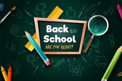 وکتور پسزمینه بازگشت به مدرسه با طراحی دستی واقعگرایانه و برداری