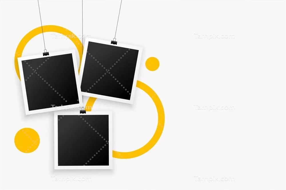 بگراند وکتور مدرن با قابهای آویزان و واقعگرایانه برای طراحیهای خلاقانه