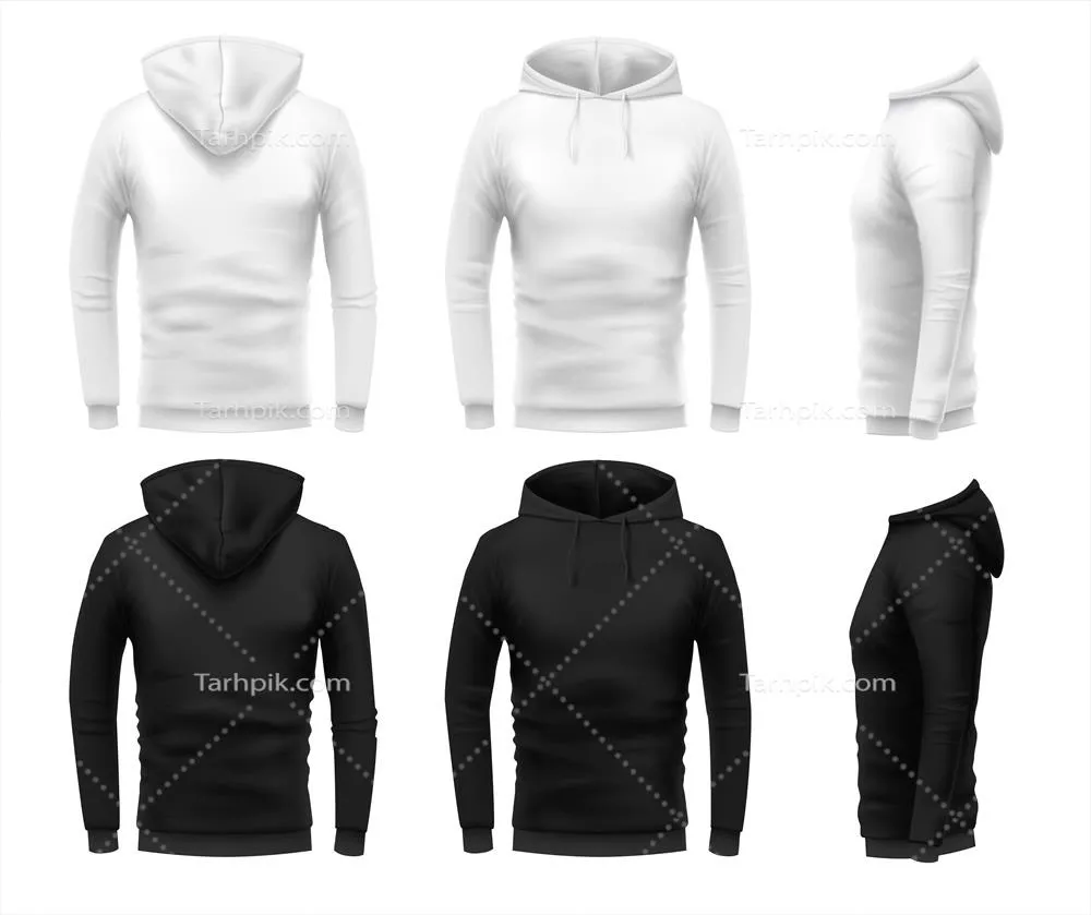 موکاپ هودی واقعگرایانه و وکتور با کیفیت بالا برای نمایش طراحیها