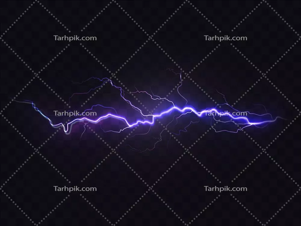 وکتور اثر نور طبیعی رعد و برق با پس زمینه سیاه و روشنایی درخشان