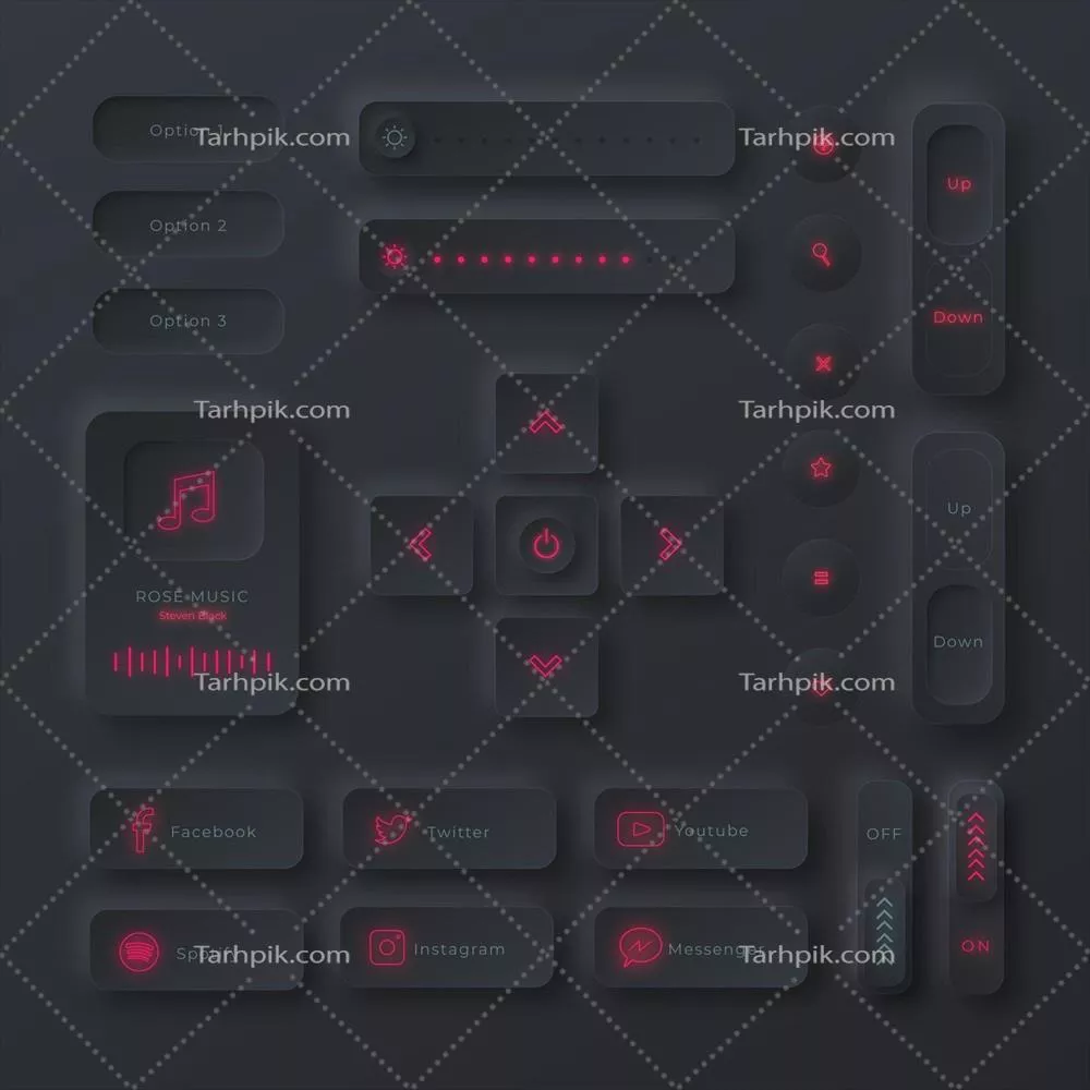 طراحی کاربری نئومورفیک واقعی با عناصر وکتور