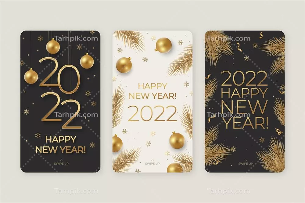 مجموعه داستانهای واقع‌گرایانه سال نو برای اینستاگرام به صورت وکتور