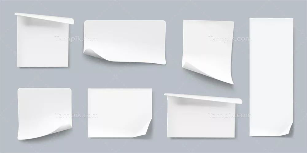 مجموعه برچسب کاغذی واقعگرایانه با طراحی وکتور (۵ عددی)