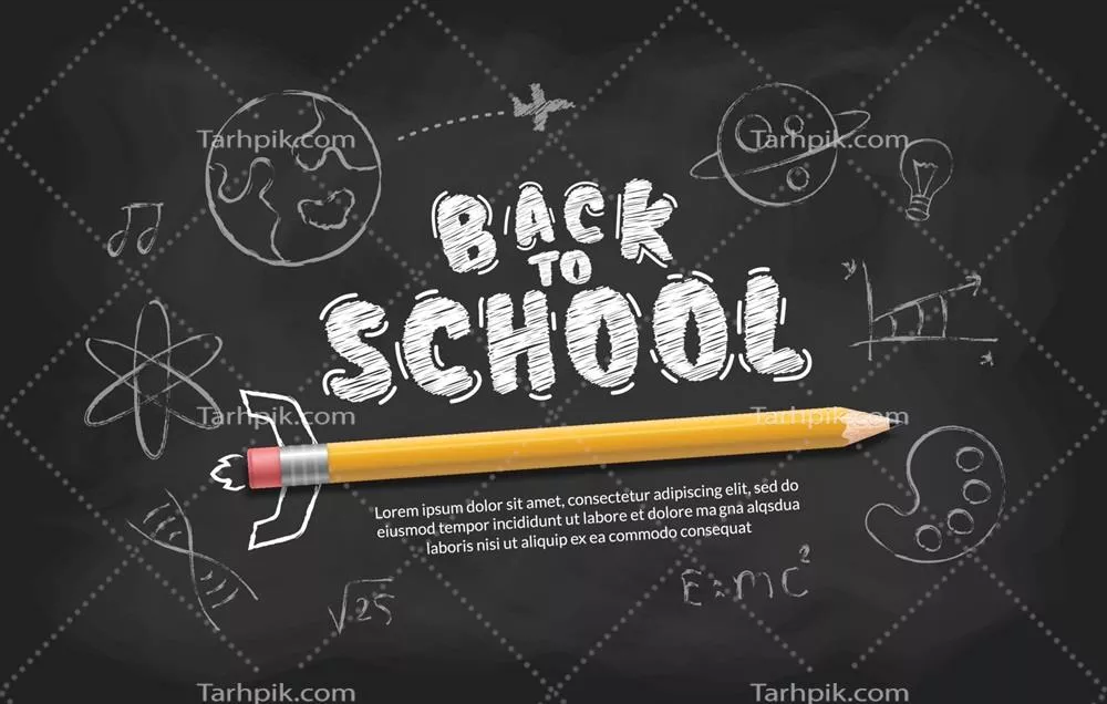 وکتور طراحی واقعگرایانه مداد به شکل راکت در حال پرتاب به همراه پسزمینه