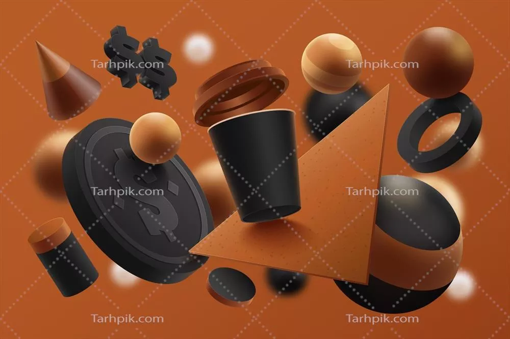 قالب تبلیغاتی محصول واقعی با تصویر وکتور فنجان قهوه