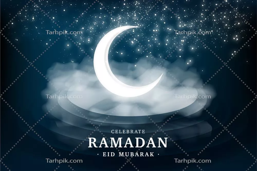 وکتور کارت پستال تبریک رمضان با طراحی واقعی و منحصر به فرد