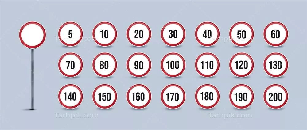 تصویری واقعی از تابلوهای جادهای: طراحی و تصویرسازی وکتور