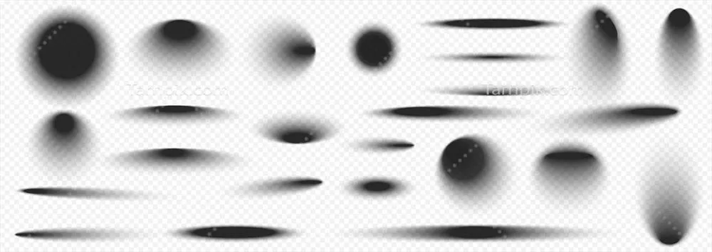 سایههای طبیعی گرد با لبههای نرم - وکتور طراحی سایهها