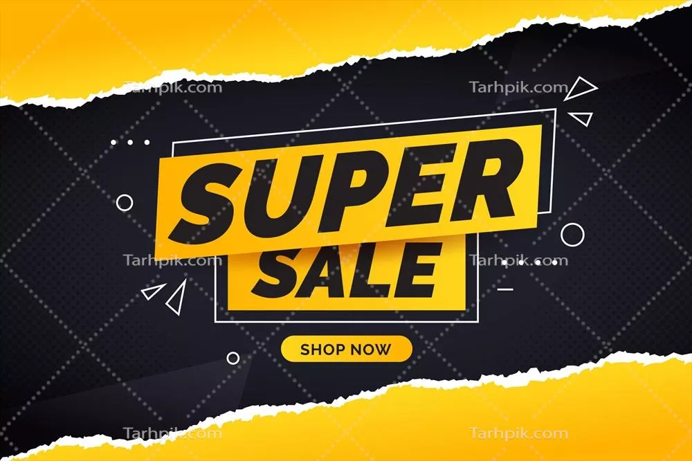 پسزمینهی فروش واقعگرایانه با کاغذ پاره شده - وکتور