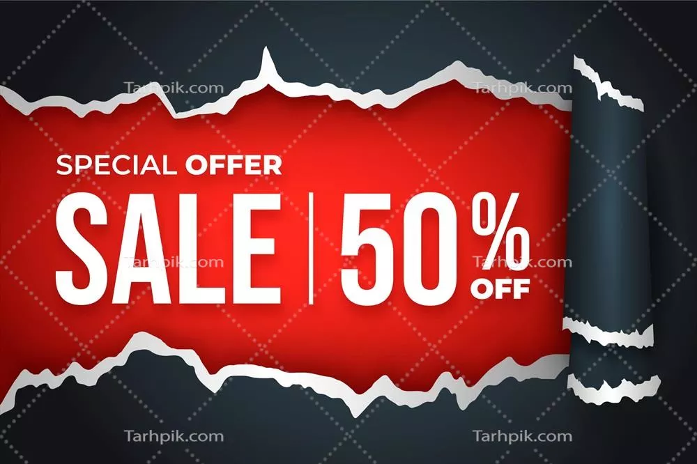 پس‌زمینه فروش واقعی با کاغذ پاره‌شده به صورت وکتور