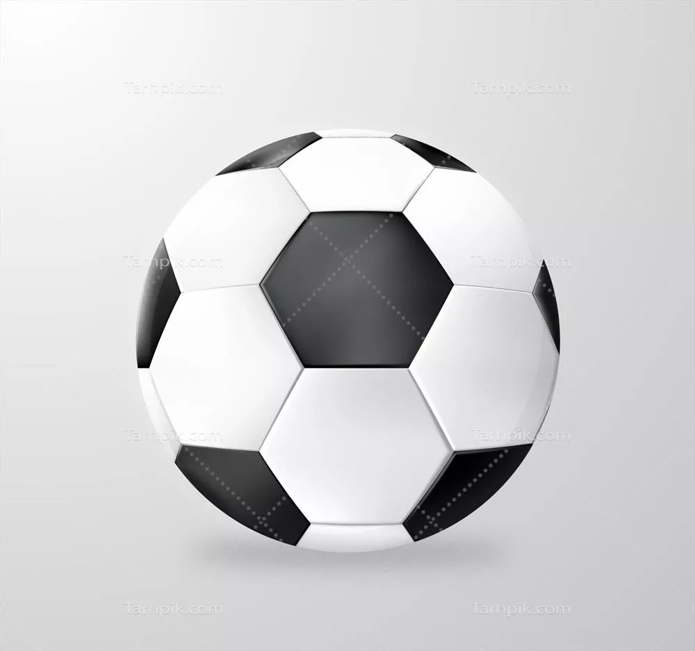 نقشه وکتور توپ فوتبال واقعی با طراحی دقیق و حرفهای
