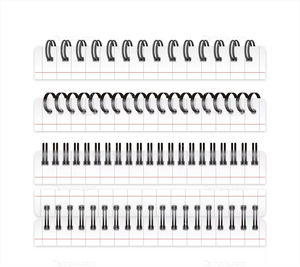 مجموعه وکتور دفترهای spiral با طراحی واقعگرایانه و جذاب