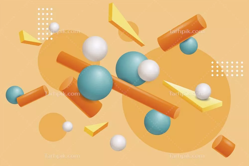 طرح زمینه وکتور سهبعدی سهبعدی با اشکال واقعگرایانه شناور