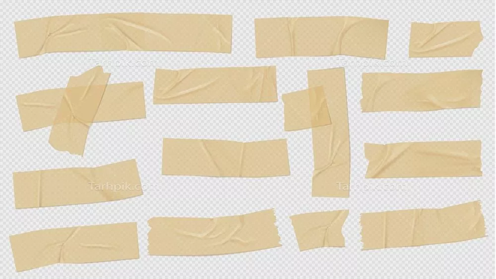 مجموعه وکتور نوار چسب با طراحی واقعگرایانه و جذاب