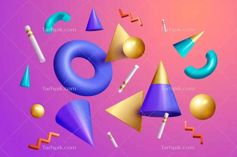 پسزمینه وکتوری اشکال سهبعدی شناور و واقعگرایانه